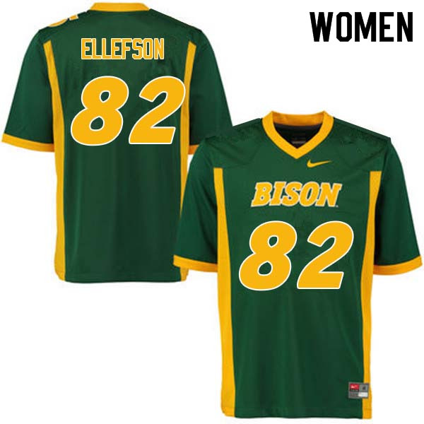 Women #82 Ben Ellefson North Dakota State Bison College Football Jerseys Sale-Green